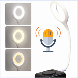 USB Night Light Artificial Voice Control Dimming Intelligent Voice Night Light Bedroom Bedside Lamp USB Interface Plug-in Sleep Lamp Office Desktop Creative Decoration