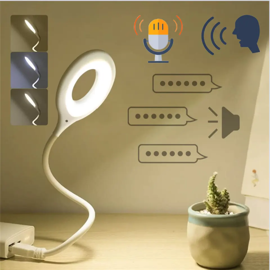 USB Night Light Artificial Voice Control Dimming Intelligent Voice Night Light Bedroom Bedside Lamp USB Interface Plug-in Sleep Lamp Office Desktop Creative Decoration - Image 3